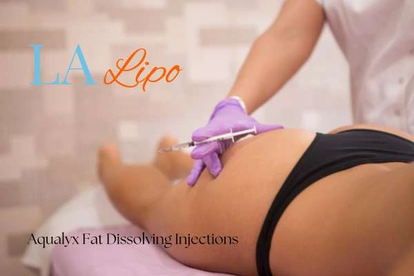 Woman having fat dissolving injections Redbourn on thighs
