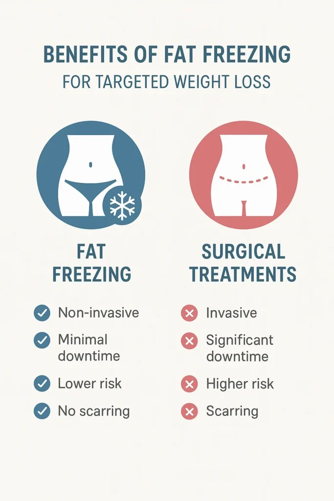 graphic showing the benefits of fat freezing Redbourn