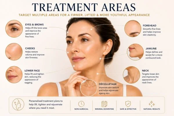 Areas of treatment for the ultimate lift tighten treatment Redbourn